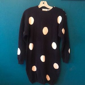Vintage Liz Claiborne Polka Dot Sweater Dress